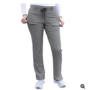 Adar Women's Slim Fit Utility Scrub Pant Gray Size 2X Drawstring, Pockets